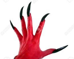 12900672-a-red-devil-Hand-mit-schwarzen-N-geln-Lizenzfreie-Bilder